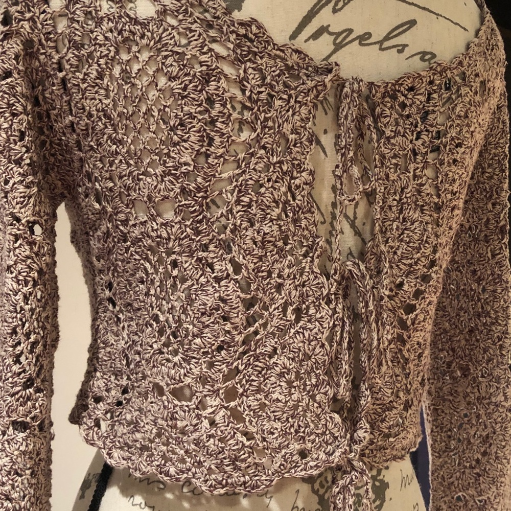 Cropped Open Knit Sweater - Picture 4 of 7